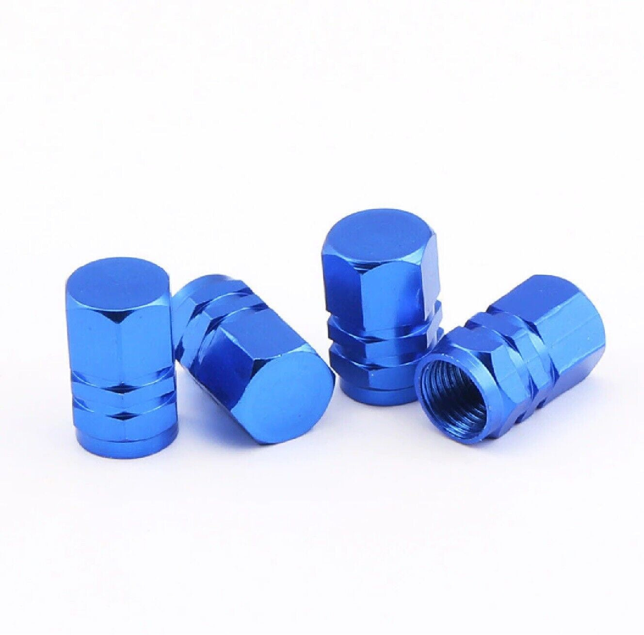 4X Tyre Valve Dust Caps Schrader Car Bike Motorcycle Alloy UK Seller