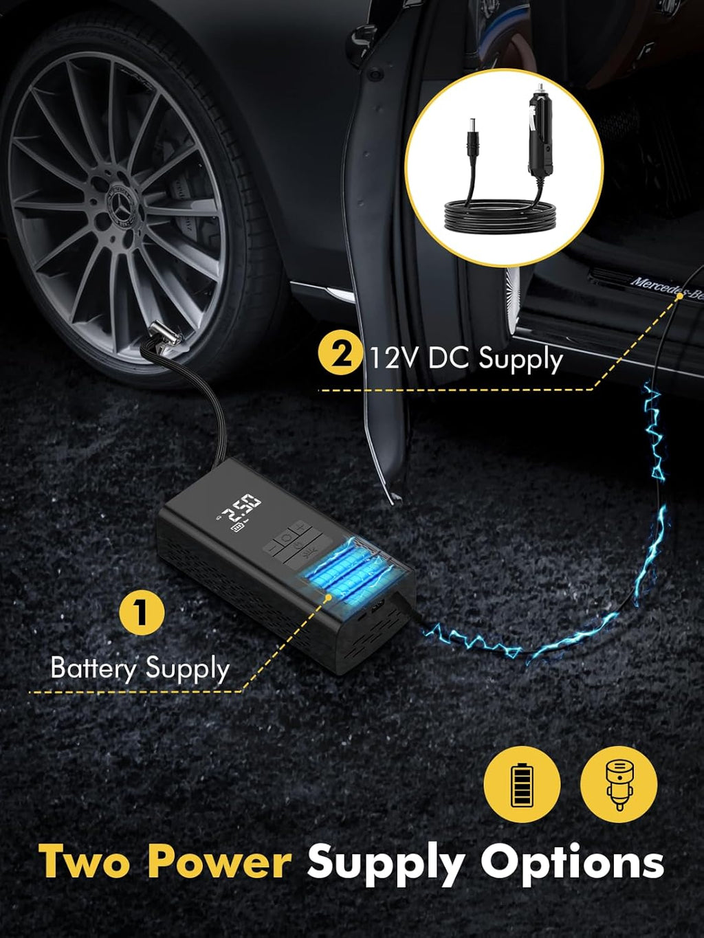 Cordless Tyre Inflator Portable Air Compressor