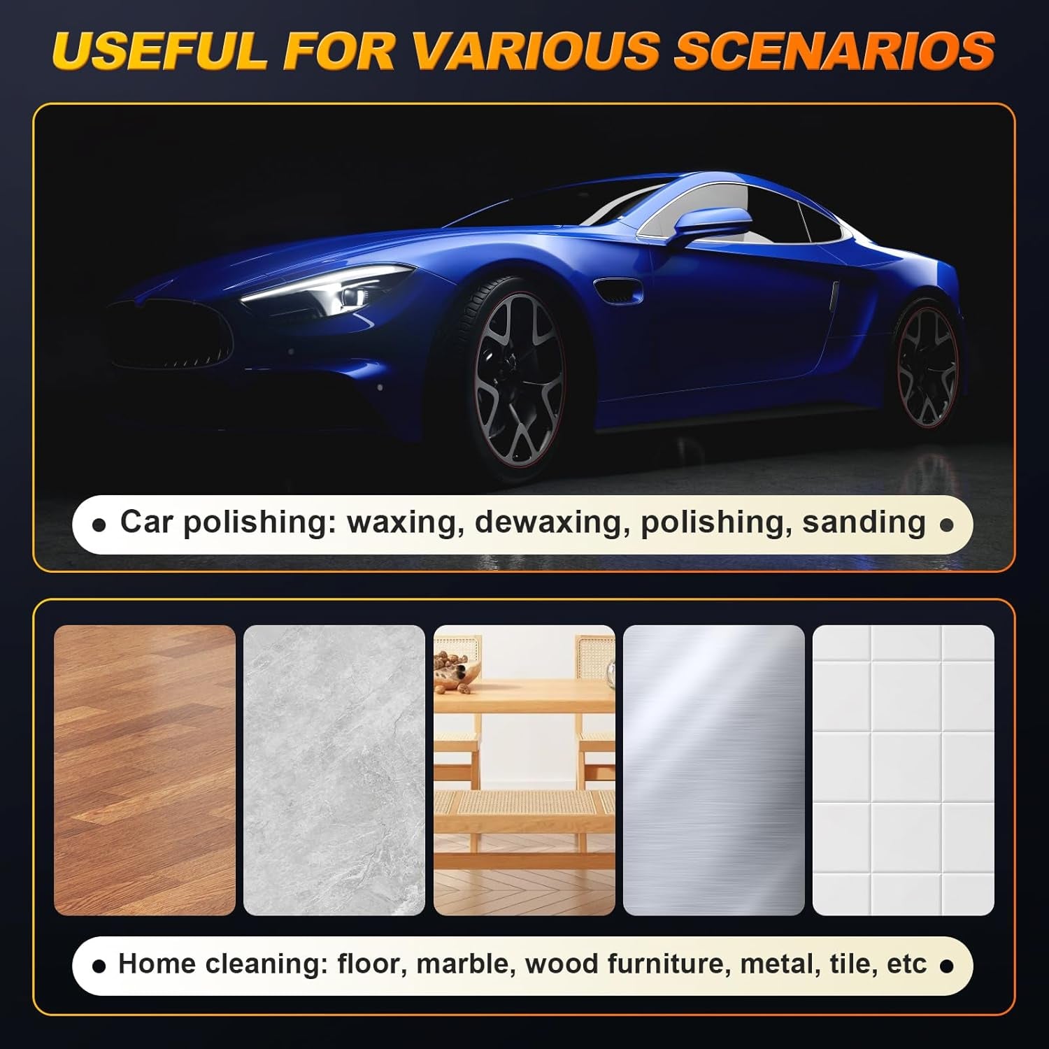 Cordless Car Polisher 6"(150Mm Dual Action Buffer Machine with 2×21V 2000Mah Batteries, 13Pcs Car Polishing Kit, 6 Variable Speeds 5500RPM, Car Buffer Polisher for Waxing, Detailing & Scratch Removal