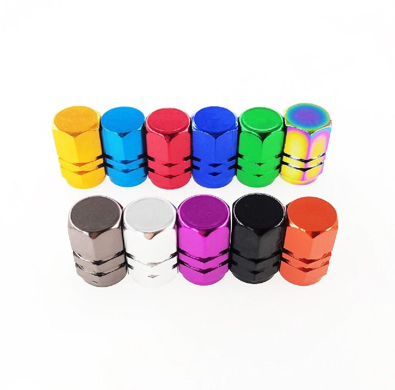 4X Tyre Valve Dust Caps Schrader Car Bike Motorcycle Alloy UK Seller