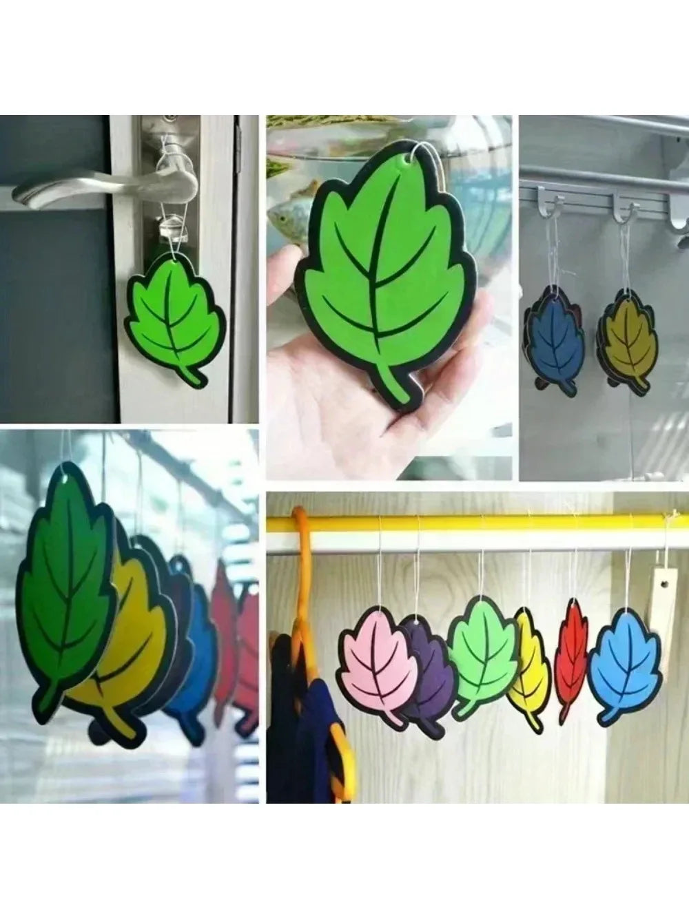 3-60Pcs Car Air Freshener Natural Scented Tea Paper Auto Hanging Vanilla Perfume Fragrance Leaf Shape Car Accessories Interior