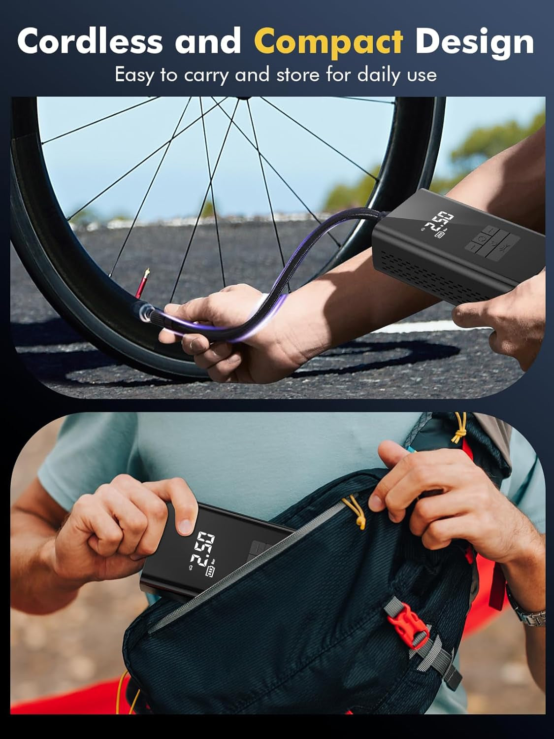 Cordless Tyre Inflator Portable Air Compressor