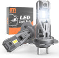 H7 LED Headlight Bulbs, 100W 20000LM 600% Brighter 6500K Cool White 12V LED High Low Beam Bulb, Wireless Halogen Replacement, Non-Polarity Plug and Play, Pack of 2