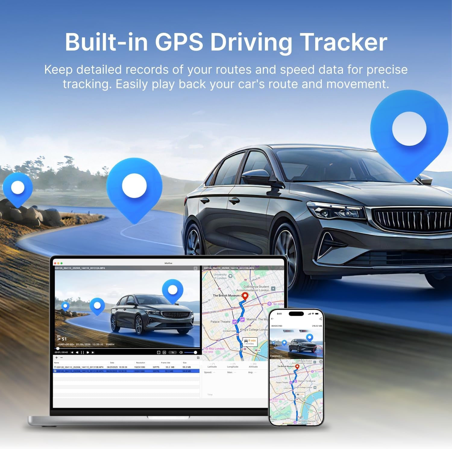 S1+ 4K Dash Cam with Built-In GPS & UK Speed Camera Alerts