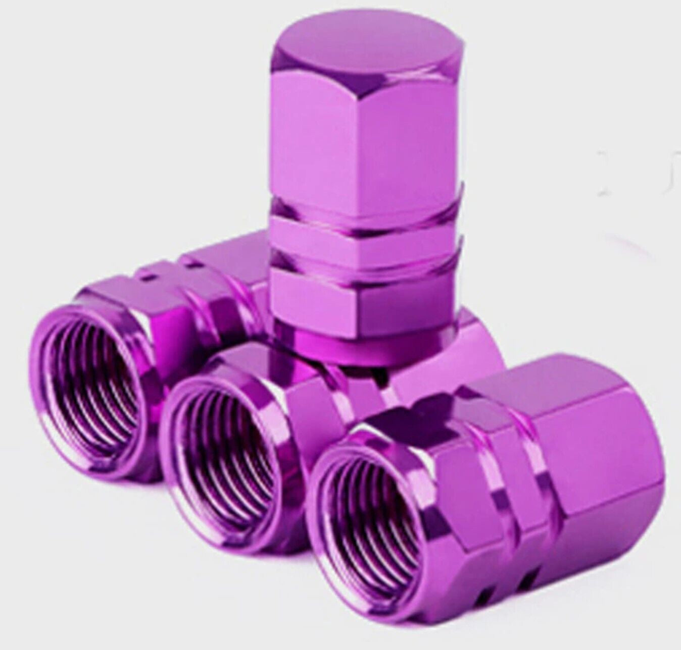 4X Tyre Valve Dust Caps Schrader Car Bike Motorcycle Alloy UK Seller