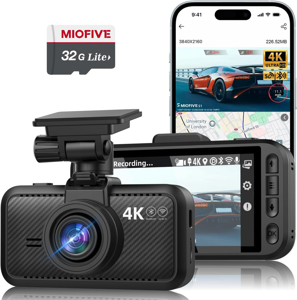S1+ 4K Dash Cam with Built-In GPS & UK Speed Camera Alerts