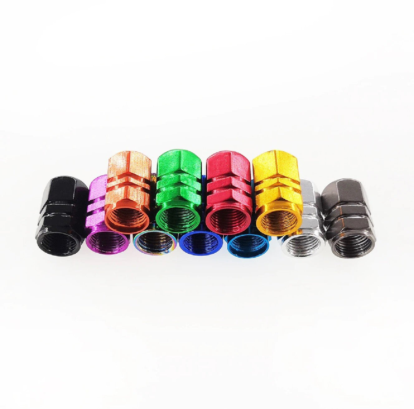 4X Tyre Valve Dust Caps Schrader Car Bike Motorcycle Alloy UK Seller