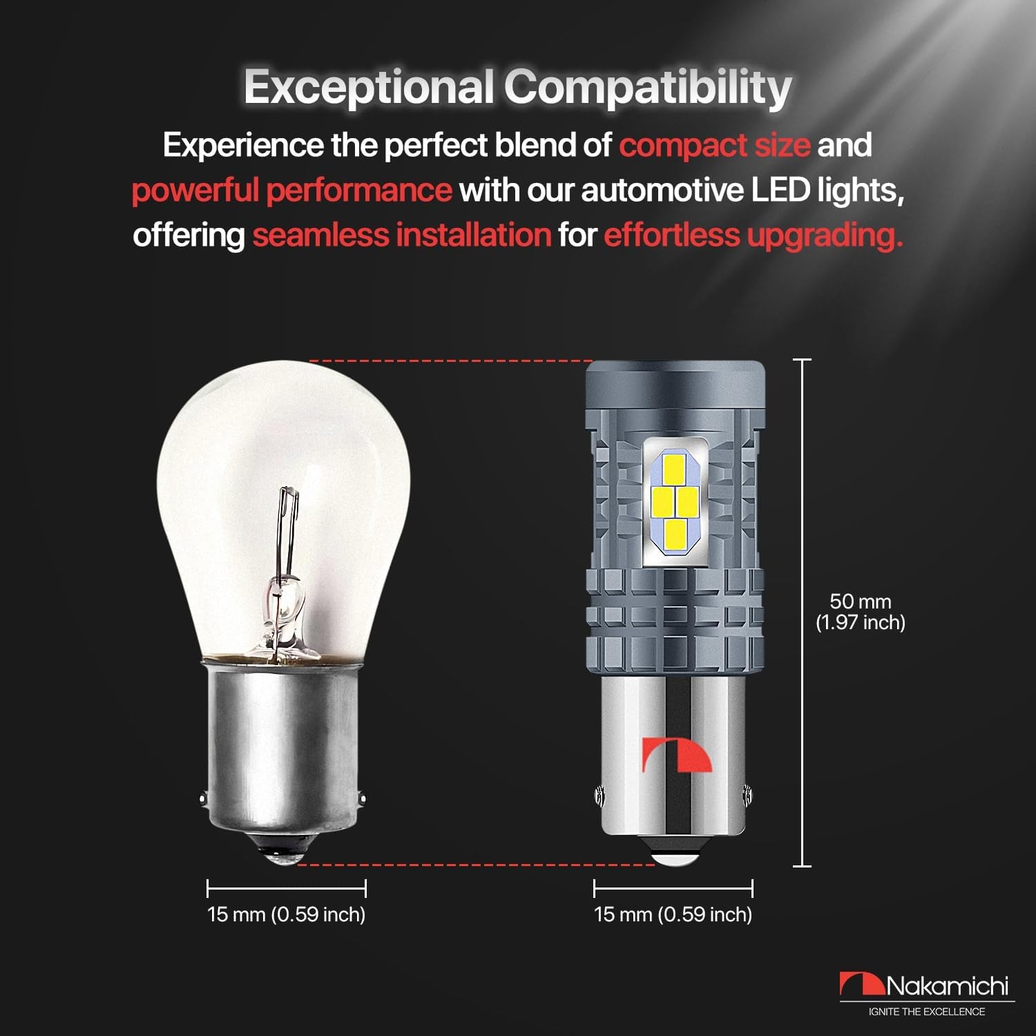 LED Light Bulb 1156 P21W 24-SMD 3020 Chipsets LED Replacement Bulbs for Car Exterior Reversing Indicator Lights (Xenon White, 1156 | 24 Leds | Flash)