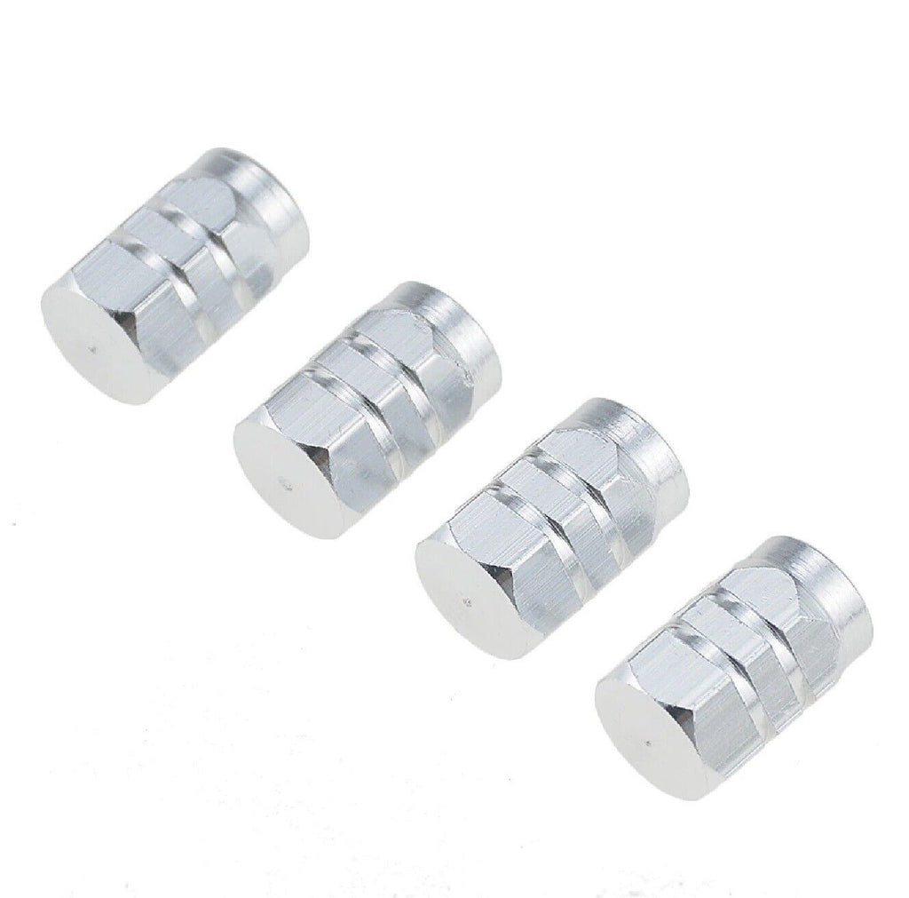 4X Tyre Valve Dust Caps Schrader Car Bike Motorcycle Alloy UK Seller