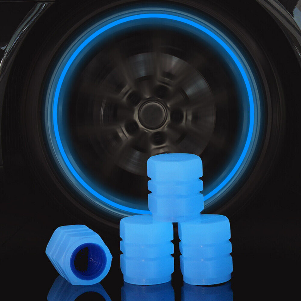 4X Tyre Valve Dust Caps Schrader Car Bike Motorcycle Alloy UK Seller