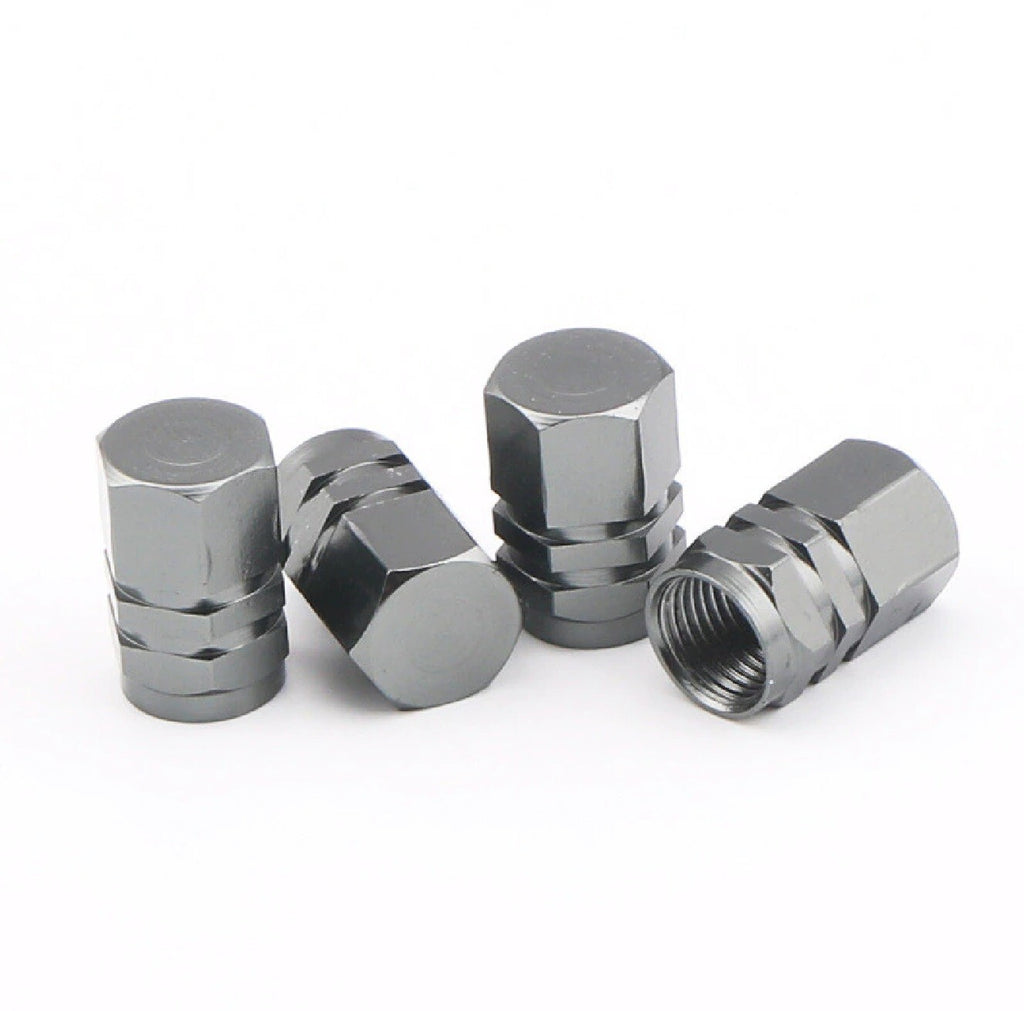 4X Tyre Valve Dust Caps Schrader Car Bike Motorcycle Alloy UK Seller