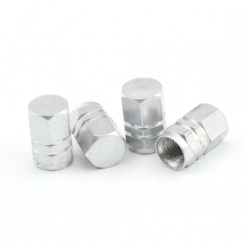 4X Tyre Valve Dust Caps Schrader Car Bike Motorcycle Alloy UK Seller