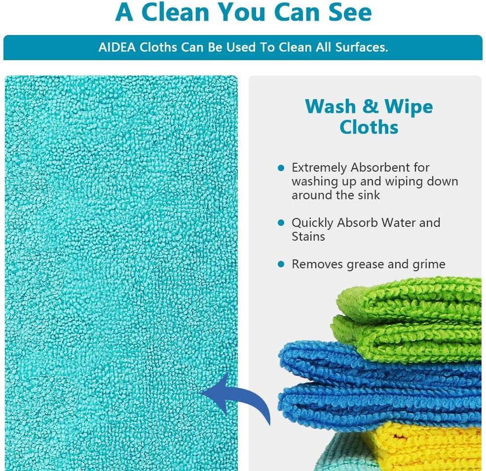 Microfibre Cleaning Cloth Lint Free Washable Pack of 24 30X30Cm
