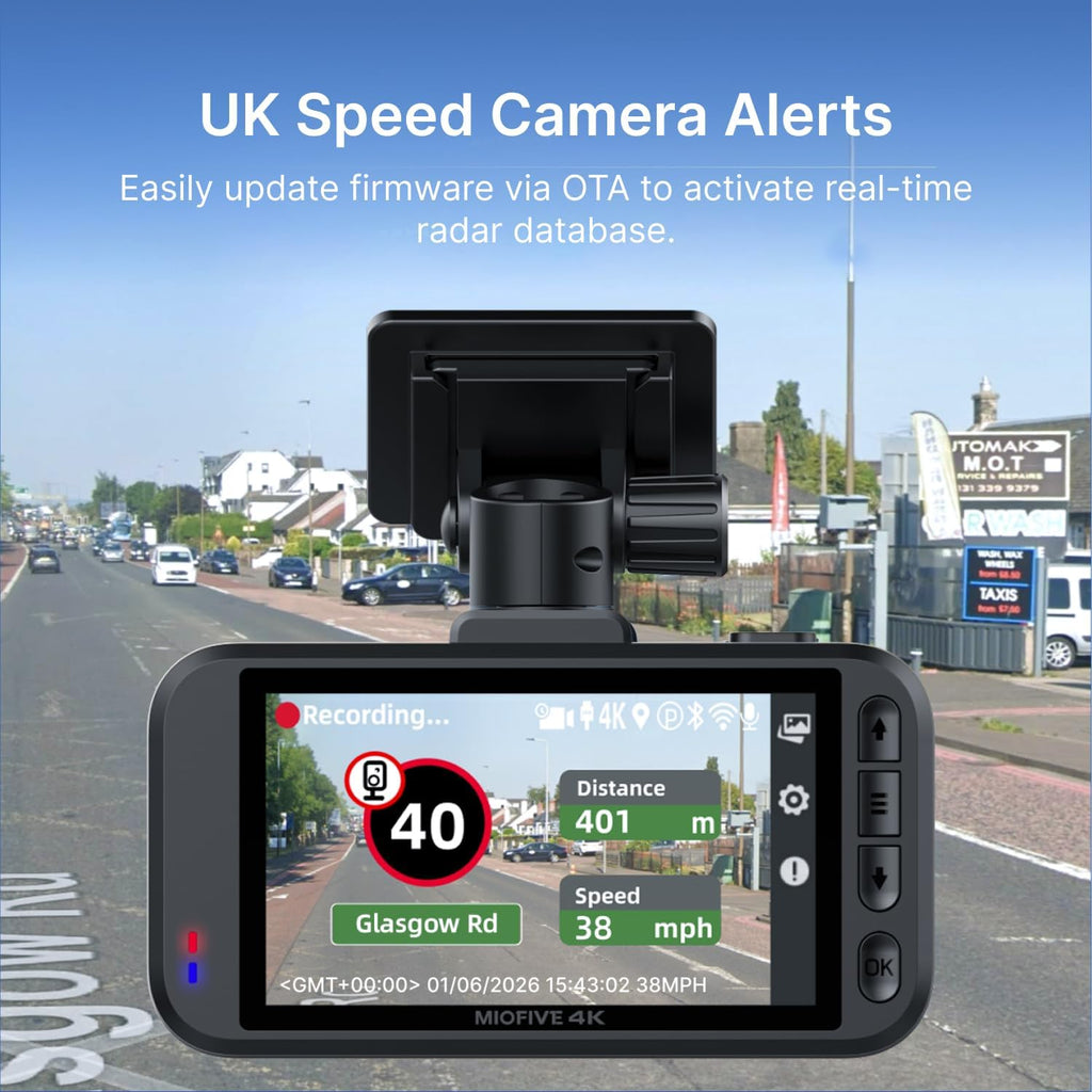 S1+ 4K Dash Cam with Built-In GPS & UK Speed Camera Alerts