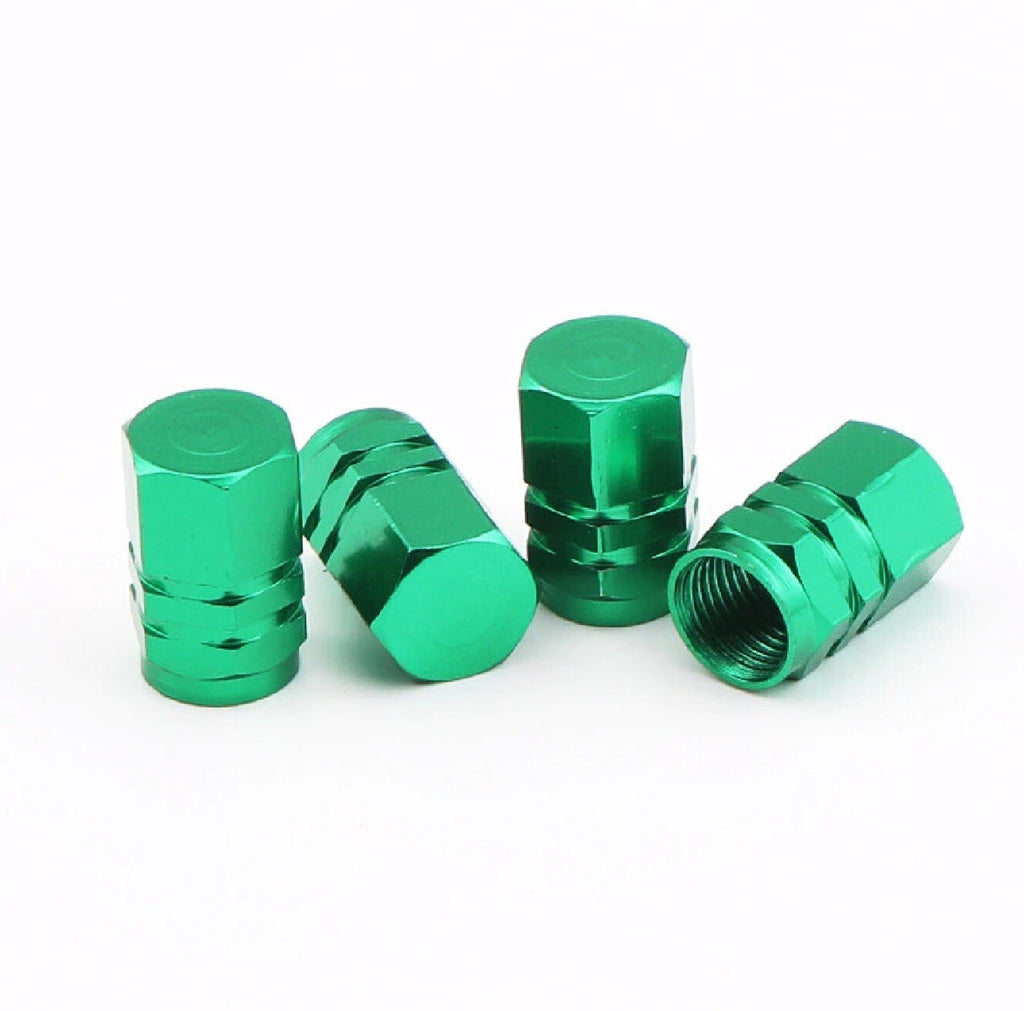 4X Tyre Valve Dust Caps Schrader Car Bike Motorcycle Alloy UK Seller