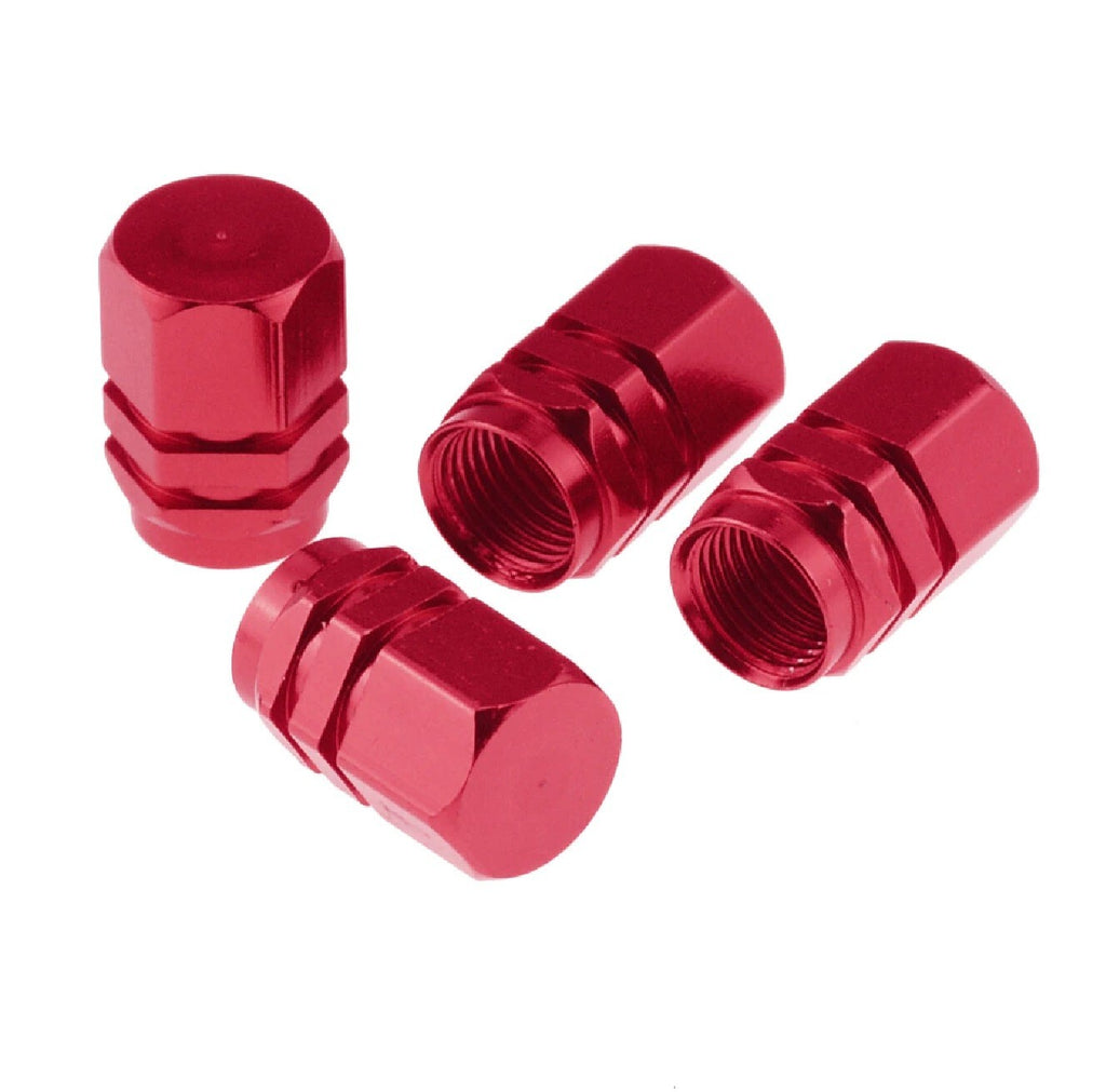 4X Tyre Valve Dust Caps Schrader Car Bike Motorcycle Alloy UK Seller